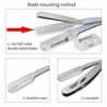 Manual shaving straight razor - folding knife - stainless steel