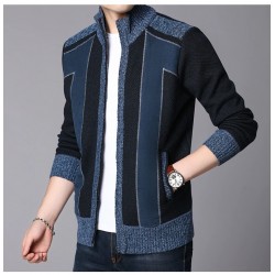 Thick warm sweater - short jacket with zipper - cashmere / wool / fleece