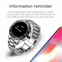 Smart Watch - montre électronique en acier - LED - numérique - étanche - fréquence cardiaque / tension artérielle