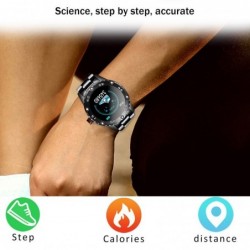 Smart Watch - montre électronique en acier - LED - numérique - étanche - fréquence cardiaque / tension artérielle