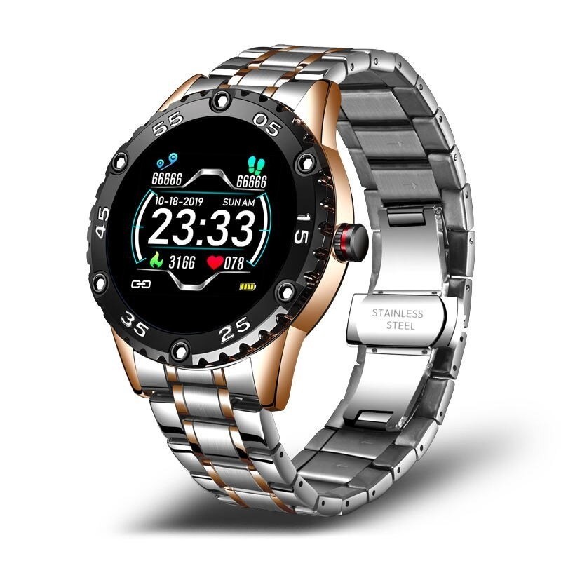 Smart Watch - montre électronique en acier - LED - numérique - étanche - fréquence cardiaque / tension artérielle Smart Watch - montre électronique en acier - LED - numérique - étanche - fréquence cardiaque / tension artérielle