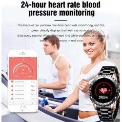 Smart Watch - montre électronique en acier - LED - numérique - étanche - fréquence cardiaque / tension artérielle