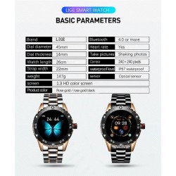 Smart Watch - montre électronique en acier - LED - numérique - étanche - fréquence cardiaque / tension artérielle