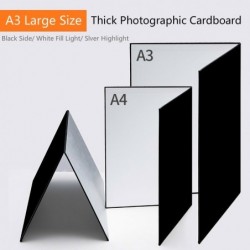 Cartoncino fotografico spesso - pieghevole - carta riflettente bianca / nera / argento - A3 / A4