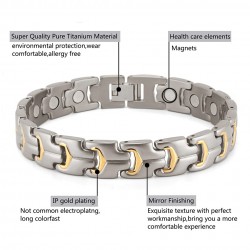 Fashionable magnetic health bracelet - titanium - radiation protectionBracelets