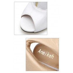 Sexy high heel boots - with zippers / buckle - ankle length - open toe / heelHigh heels