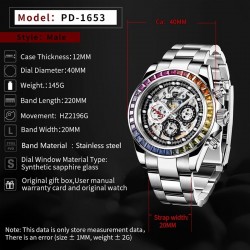Pagani Design - orologio al quarzo di lusso con design arcobaleno
