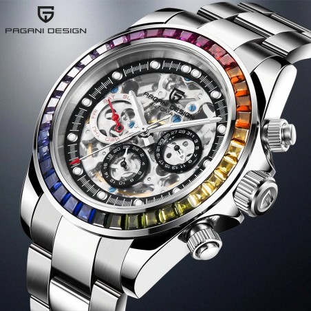 Pagani Design - orologio al quarzo di lusso con design arcobaleno