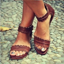 Classic summer sandals - open toes - with back zipper