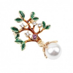 Tree with a leaves / pearl - crystal broochBrooches