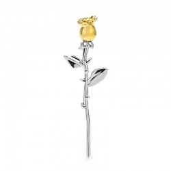 Elegant silver brooch with a golden roseBrooches