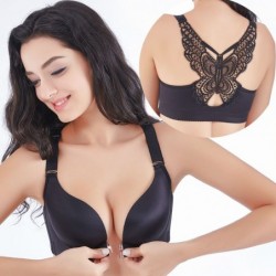 Fashionable bra - with push up - front buckle - butterfly back design