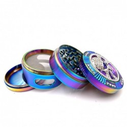 New Style Tobacco Grinder Frog Shape 4 Layers 63mm Rainbow Color Zinc Alloy Herb Grinder for Smoking Weed Tobacco Crusher