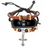 Multilayer leather bracelet - strap - with beads / metal decorations - for Xiaomi Mi Band 3 / 4 / 5 / 6