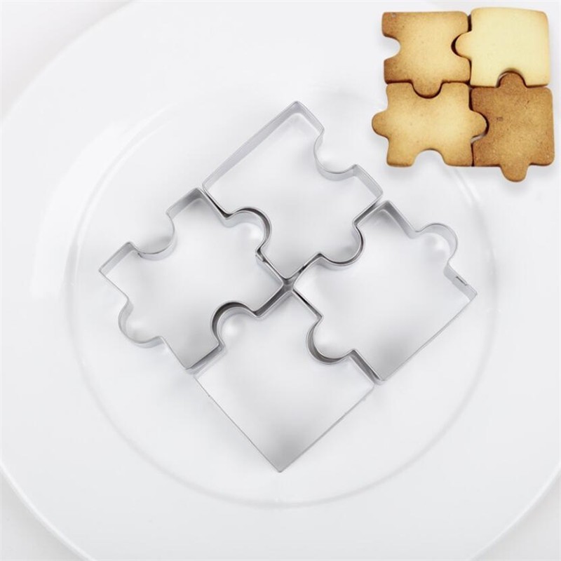 Cookie cutter mold - puzzle shaped - stainless steel