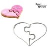 Cookie cutter mold - heart shaped puzzle - stainless steel - 2 piecesBakeware