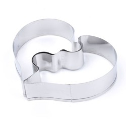 Cookie cutter mold - heart shaped puzzle - stainless steel - 2 piecesBakeware
