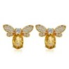 Elegant stud earrings - crystal bee