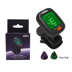 AROMA - guitar / ukulele tuner - electronic - clip-on - 360 degree rotatable - with 5 tuning models