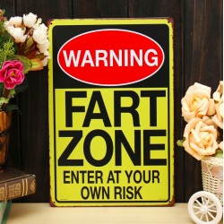 Warning Fart Zone - cartello in metallo - poster