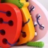 Giocattolo educativo Montessori - puzzle in legno - verme che mangia frutta - mela / pera / anguria