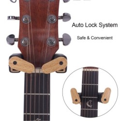 Guitar hanger - hook - with auto lock - wall mounted