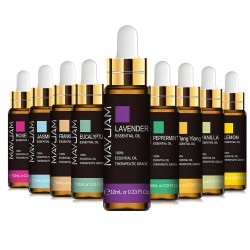 Essential oils - for diffusers / bath / massages - rose / eucalyptus / jasmine / sandalwood / lavender - 10ml