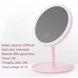 Makeup mirror - LED light - adjustable - touch control - dimmer - USB