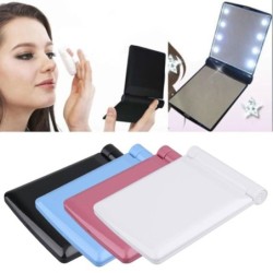 Makeup mirror - with 8 LED light - foldable