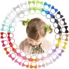 Hair elastics - with ribbon bow - 50 piecesHair clips