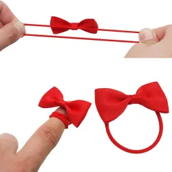 Hair elastics - with ribbon bow - 50 piecesHair clips