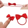 Hair elastics - with ribbon bow - 50 piecesHair clips