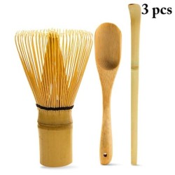 Japanese matcha tea set - bamboo whisk - scoop - tea spoon - 3 pieces