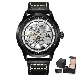 Pagani Design - lussuoso orologio automatico da uomo - acciaio inossidabile - cinturino in pelle - impermeabile