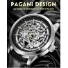 Pagani Design - lussuoso orologio automatico da uomo - acciaio inossidabile - cinturino in pelle - impermeabile