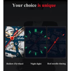Skeleton Design - Black Technology - automatic men's watch - waterproofWatches