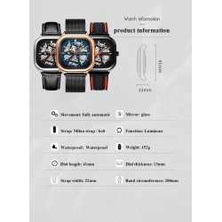 Skeleton Design - Black Technology - automatic men's watch - waterproofWatches