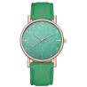 Luxurious women's quartz watch - leather strap - with rhinestones
