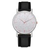 Luxurious women's quartz watch - leather strap - with rhinestones