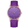 Luxurious women's quartz watch - leather strap - with rhinestones
