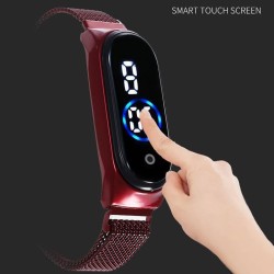 Montre femme élégante - écran tactile - numérique - LED - avec boucle magnétique