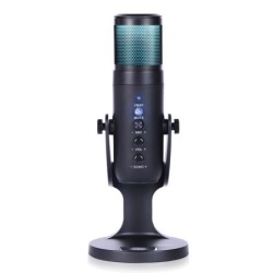 Microfono a condensatore - RGB - USB - con jack per auricolari - per Smartphone / laptop / gaming
