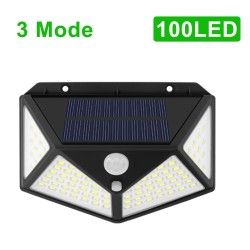Luce solare da esterno/giardino - lampada - impermeabile - sensore di movimento - 3 modalità - 100 LED