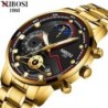 NIBOSI - lussuoso orologio da uomo - impermeabile - Quarzo - acciaio inossidabile