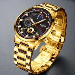 NIBOSI - lussuoso orologio da uomo - impermeabile - Quarzo - acciaio inossidabile