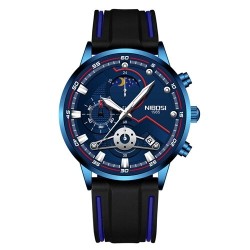 NIBOSI - luxurious men's watch - waterproof - Quartz - with silicone strap