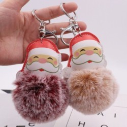 Furry winter keychain - santa claus - gift - various colours