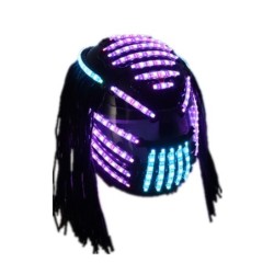 Casco LED luminoso - RGB - effetto cascata - outfit party - feste in maschera / Halloween