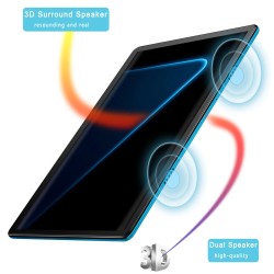 Tablette 3D d'origine 10,1 pouces - Android 9 - Google - Quad Core - 2Go RAM - 32Go ROM - double SIM - WiFi - GPS - appareil pho