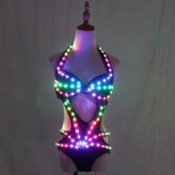 Vestito da festa sexy - bikini luminoso - LED pixel - per balli notturni / mascherate / Halloween